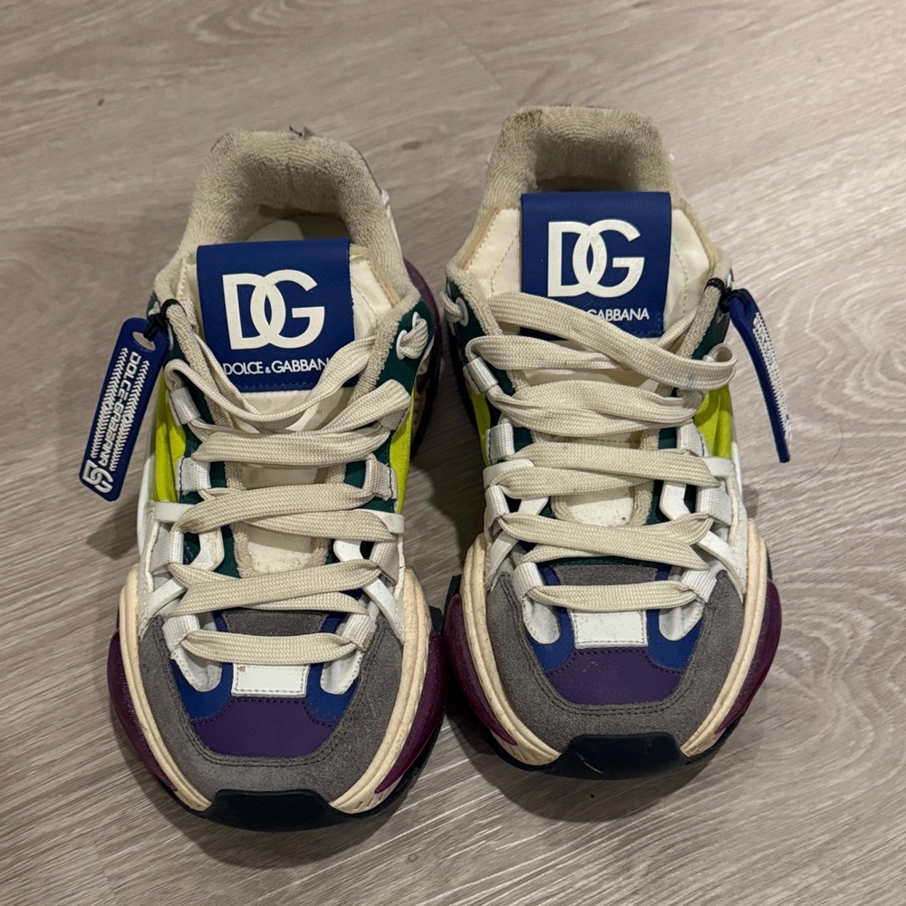 Dolce & Gabbana Kids Sneakers in Purple, Blue, and Yellow